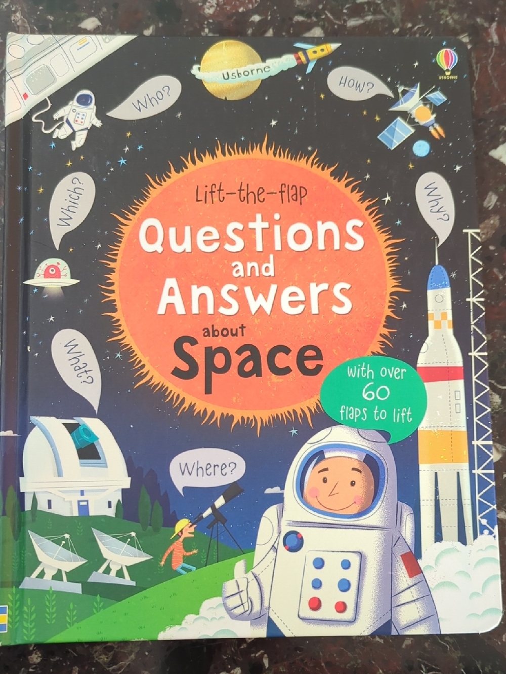 Usborne Lift-the-flap Questions and Answers about Space - Blue/Orange